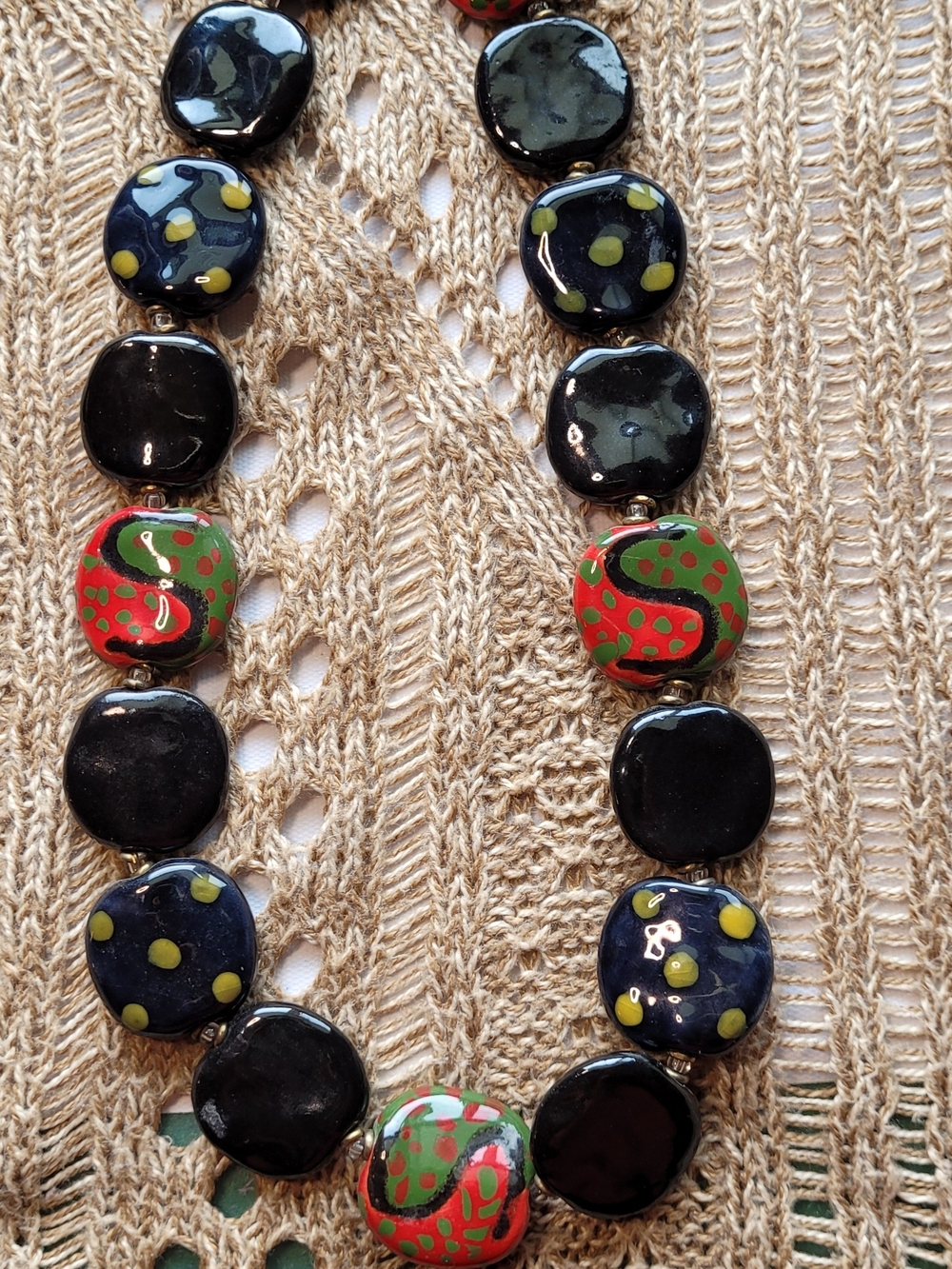 Kazuri Handmade Ceramic Beaded Necklace 18" New Without Tags